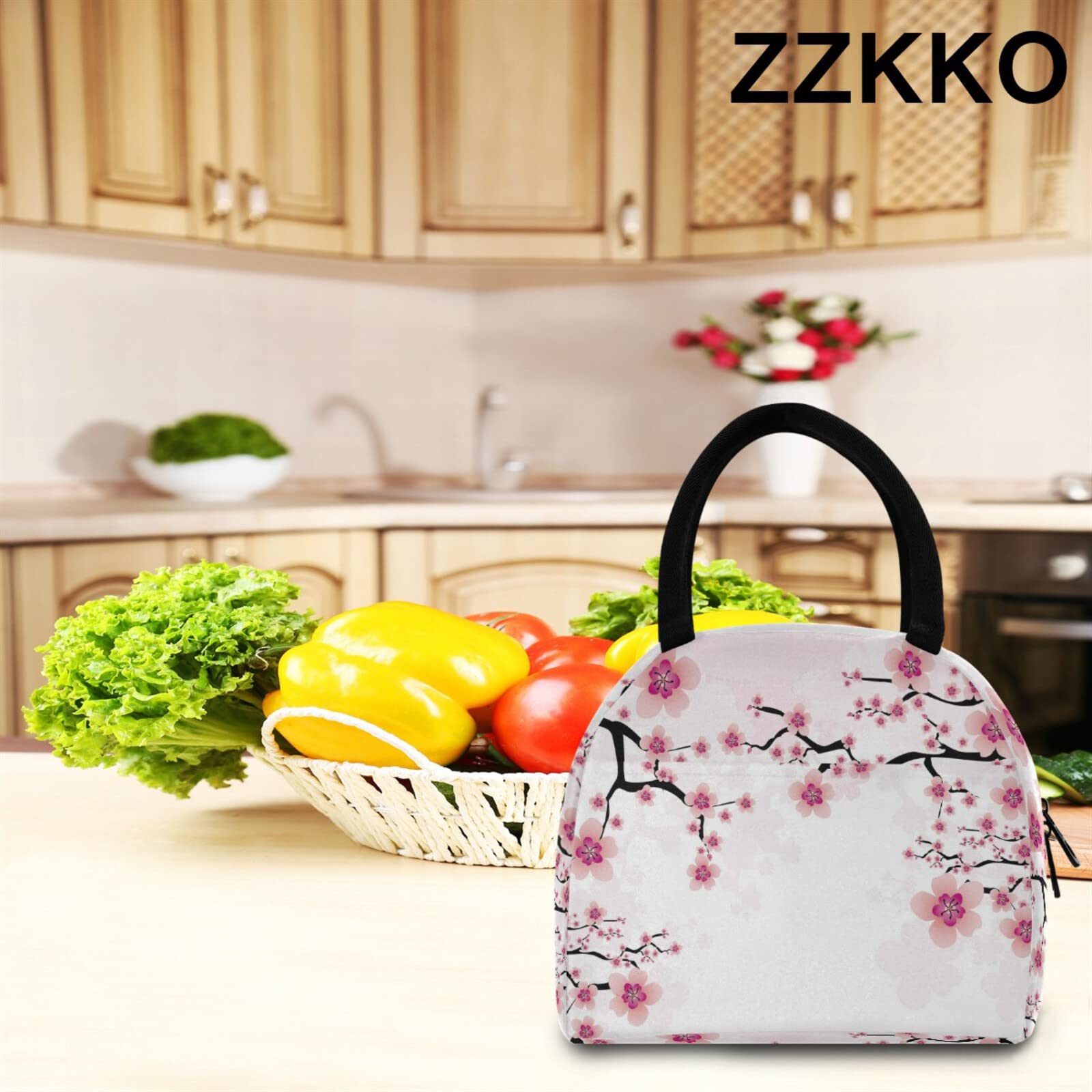 Amazon.com: ZZKKO Abstract Cherry Blossom Lunch Bag Box Tote